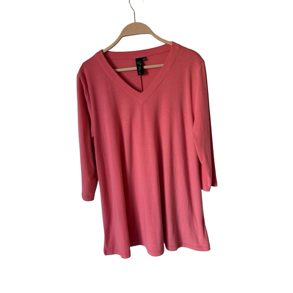 Focus Casual Life size Medium 3/4 sleeve Pink knit tunic top
